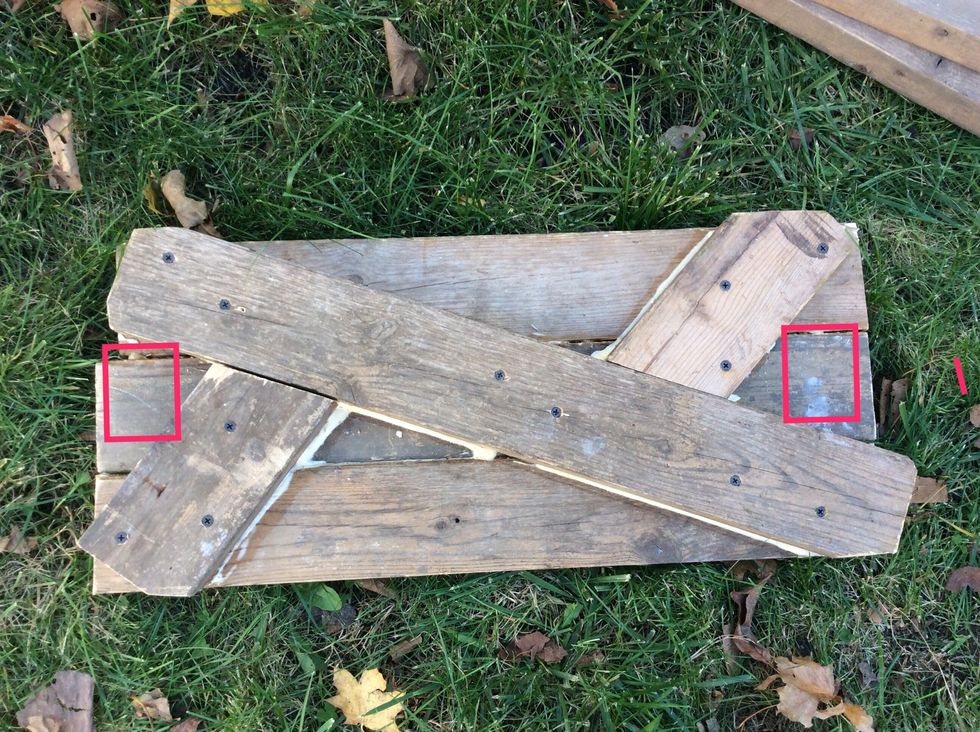 Put two pieces of wood upright in these places