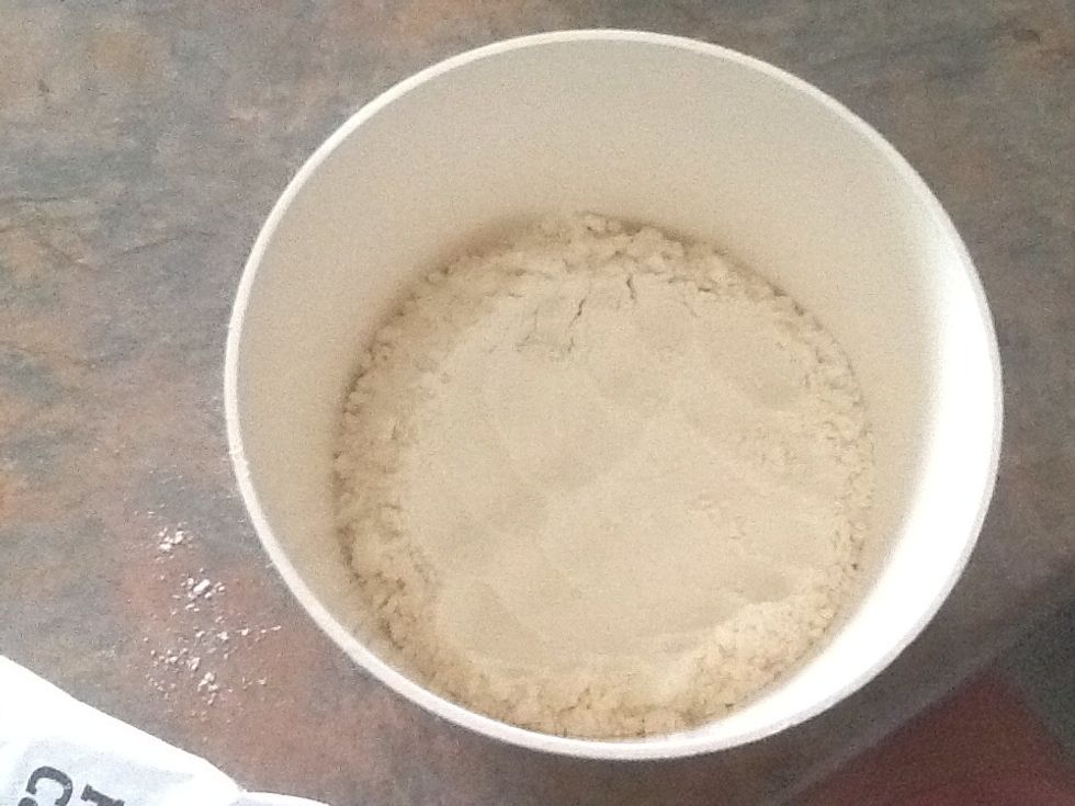 Put vanilla cake mix in a bowl