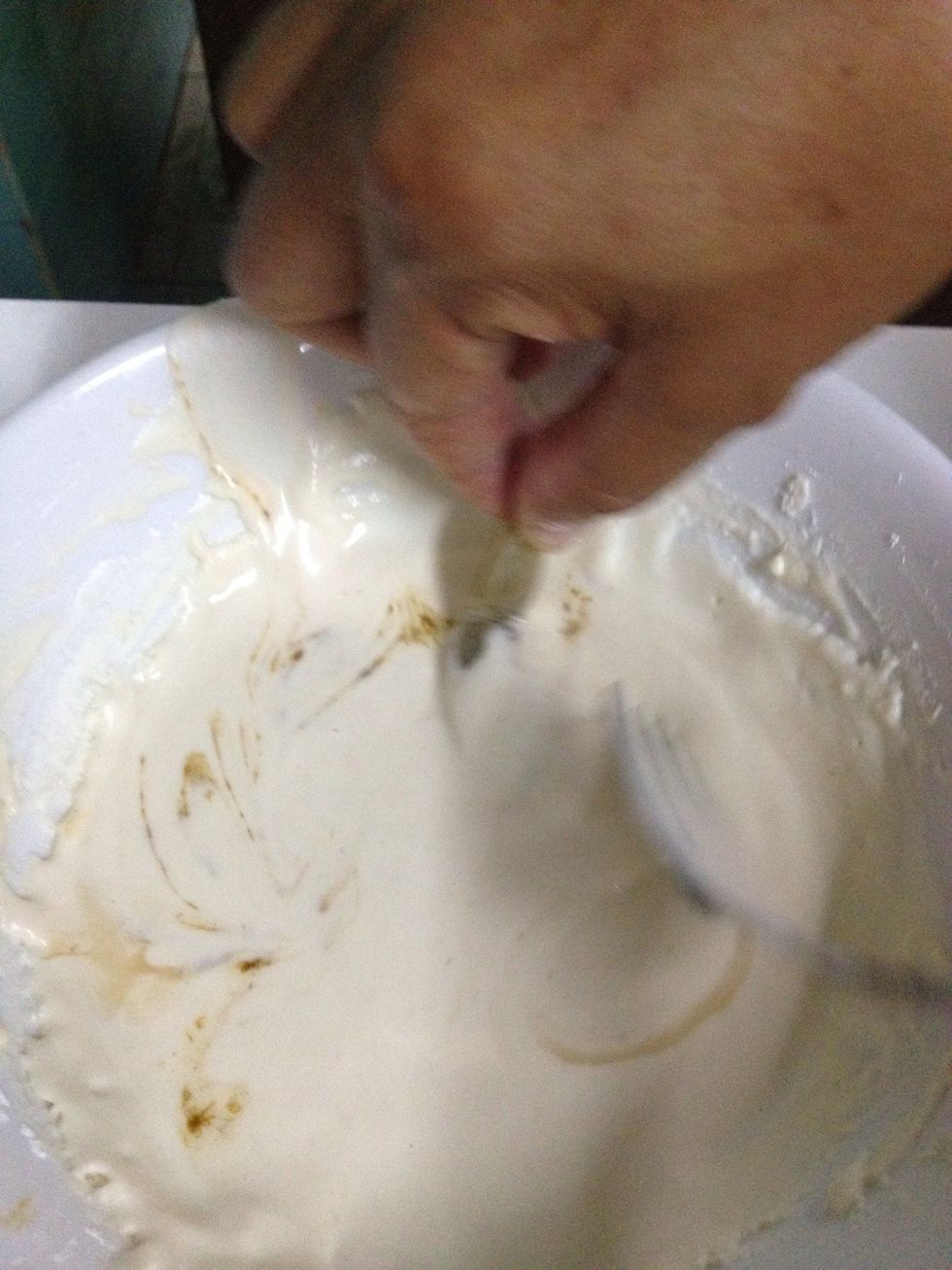 Put vegetable or meat into batter