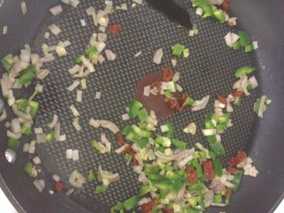 Put veggies in and stir until soft.