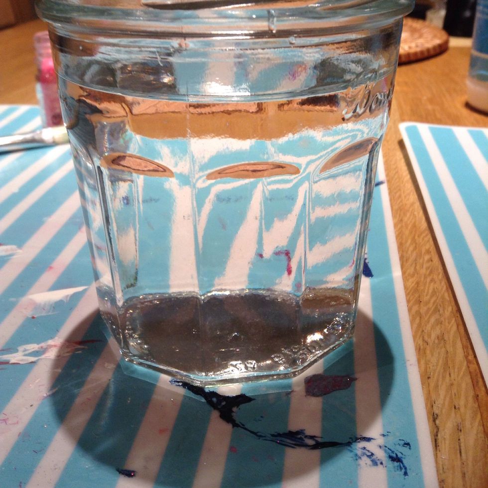 Put water into the jar leaving about 3cm empty