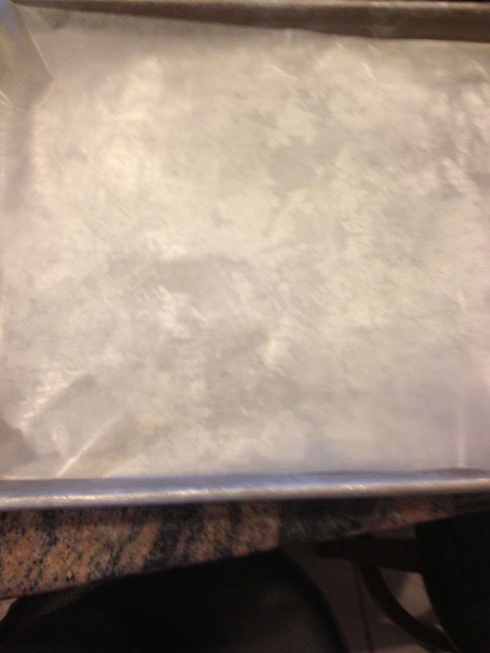 Put wax paper on the cookie sheet