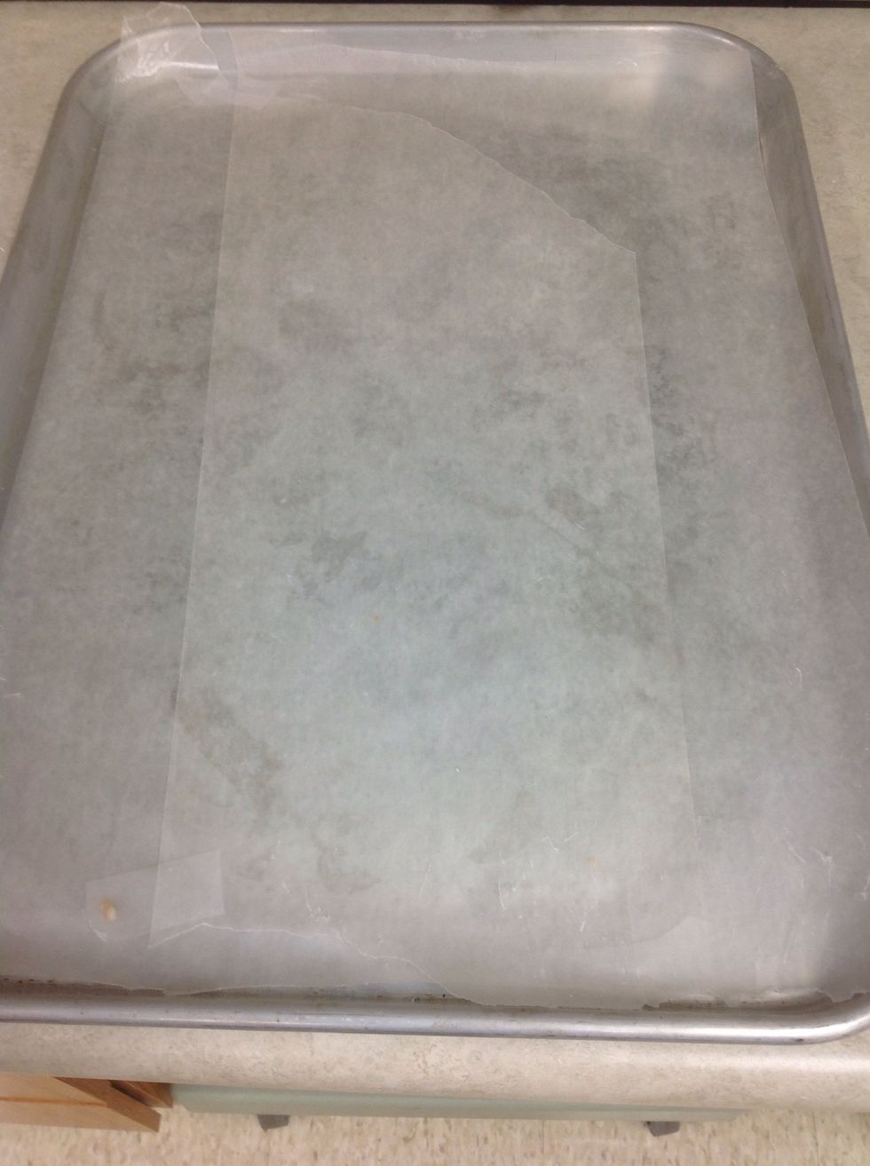 Put wax paper on your cookie sheet pan.