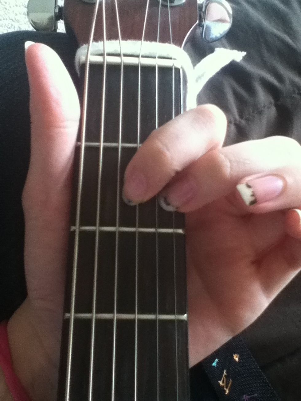 Put your 2nd finger on the 6th string on the second fret