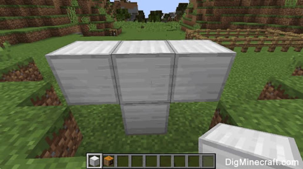 Put your 4 blocks in a cross with one on the bottom and three on the top.