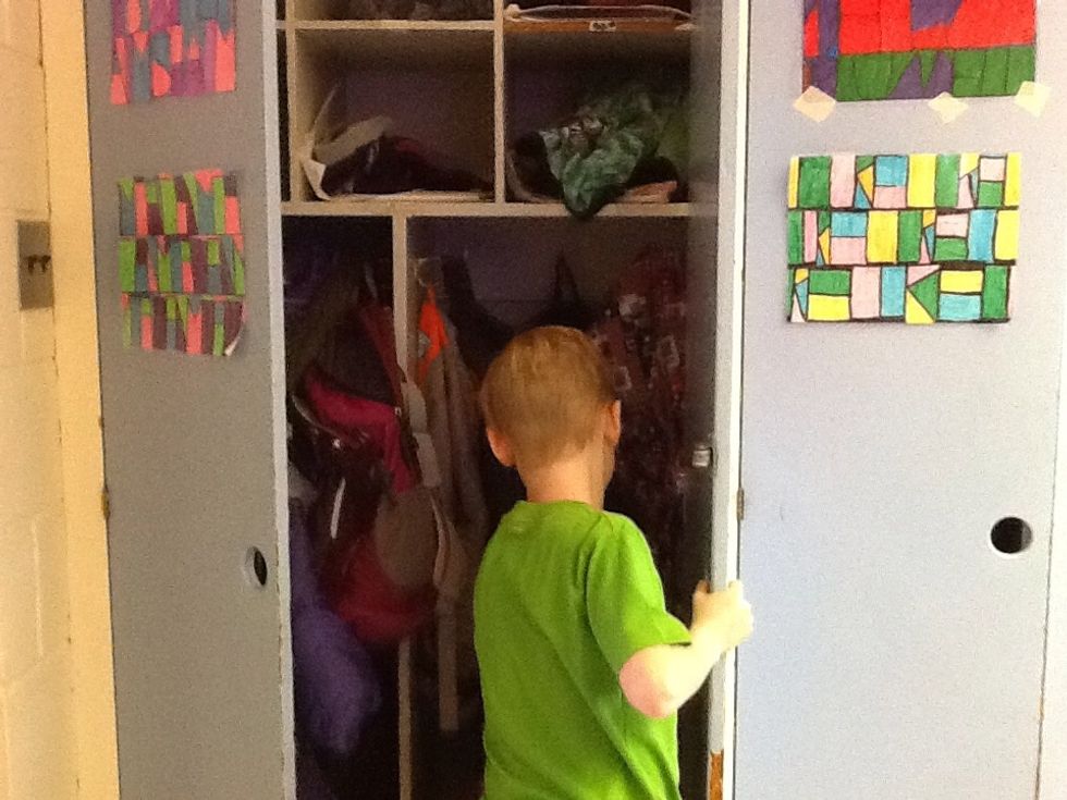 Put your belongings in your locker.