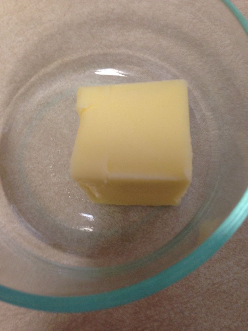 Put your butter in a small bowl, and heat in microwave until melted:) (which is about 20 secs)