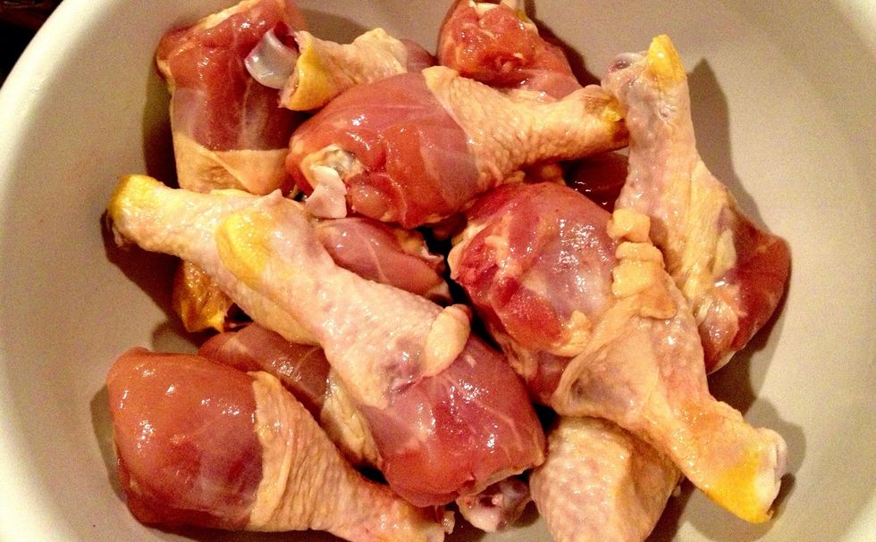 Put your chicken in a big giant bowl. You'll need room to mix it all up! PS ... You're about to get messy.  Accept it.