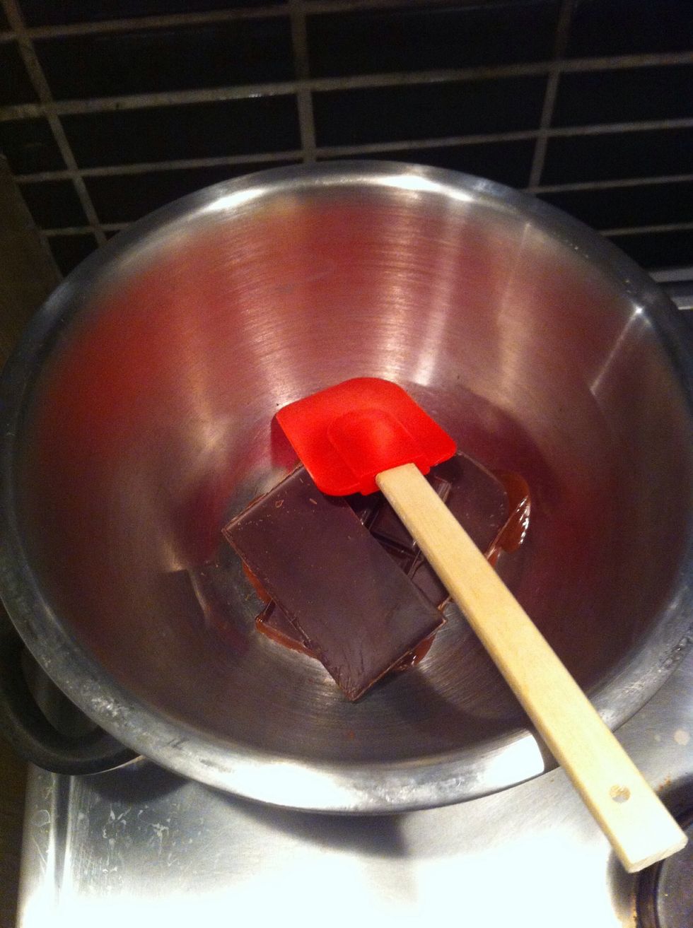 Put your chocolate bar in a bowl over a casserole with boiling water. The bowl must not touch the boiling water!!!