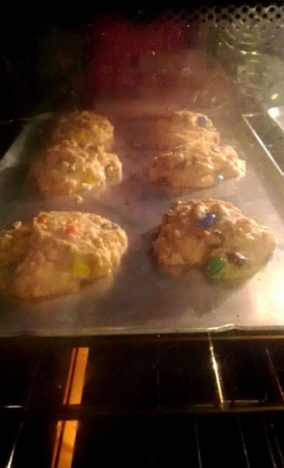 Put your cookies in the oven.