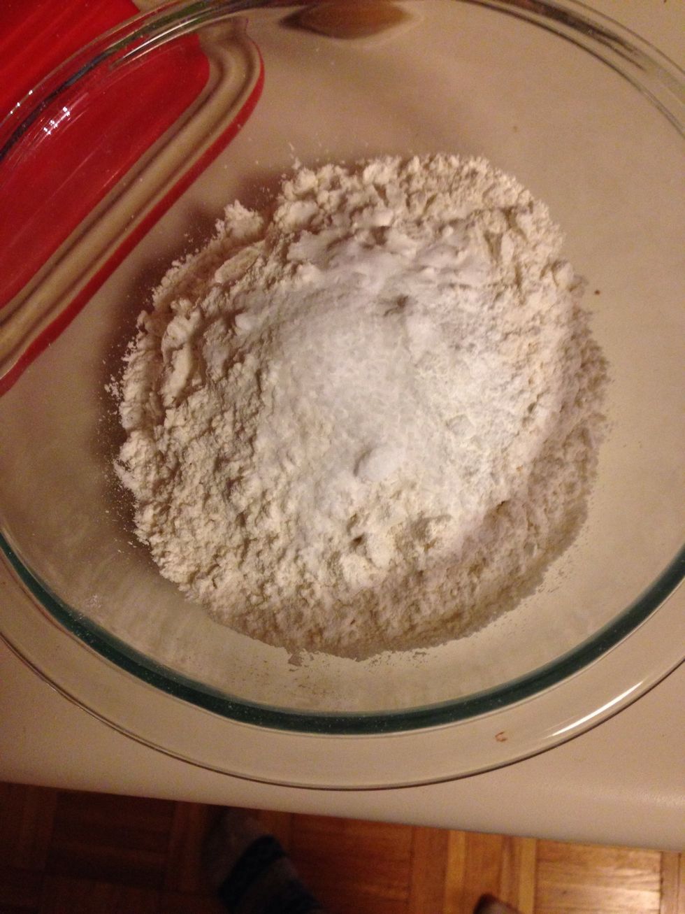 Put your dry ingredients together and stir them.