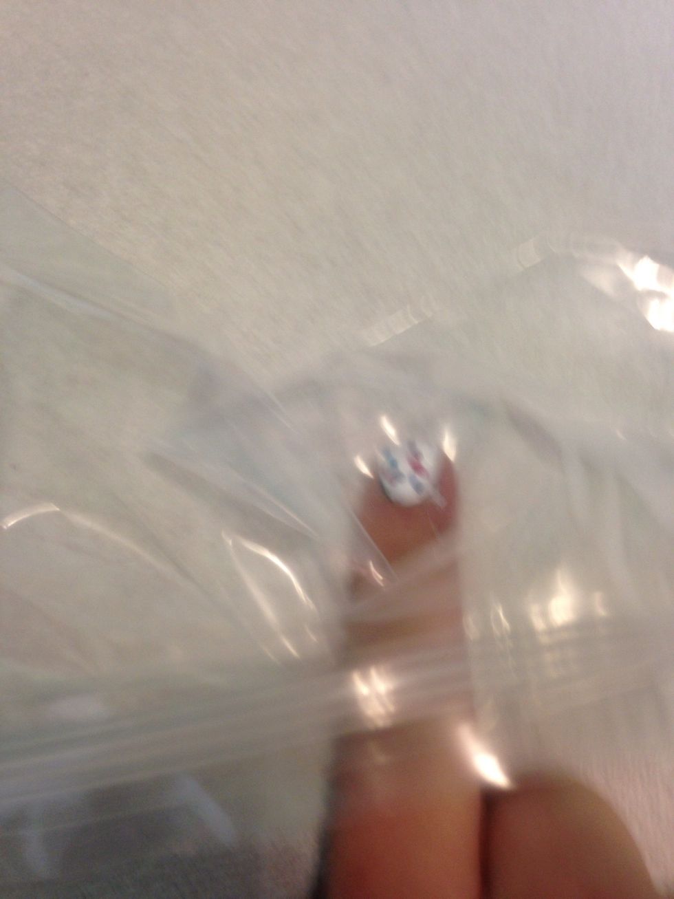 Put your finger in a plastic bag.