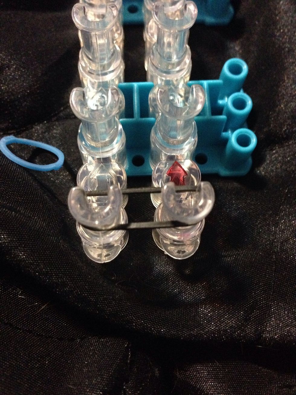 Put your first color out not crossed or anything