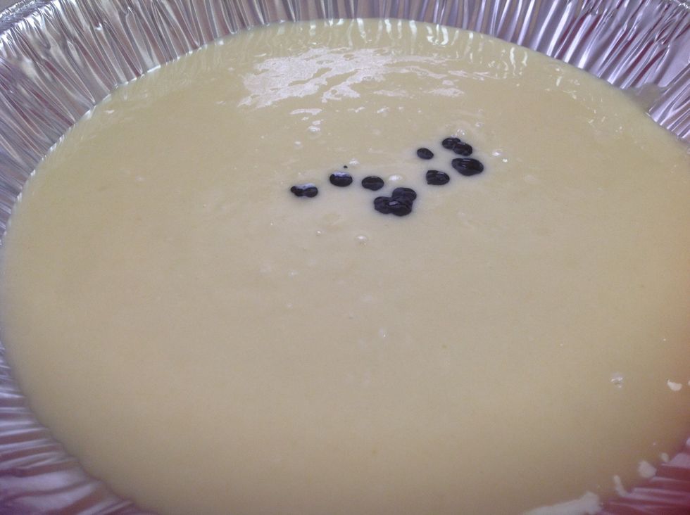 Put your food coloring in the mix. And p.s put different colors in different pans.