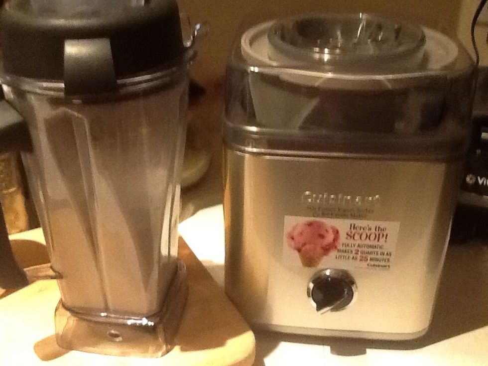 Put your frozen bowl into the ice cream maker and turn on, then pour in your coconut milk mixture.