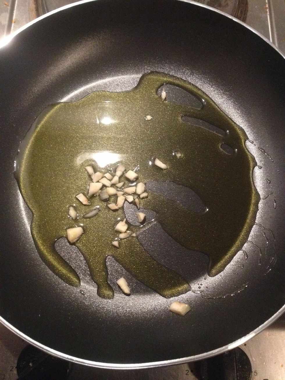 Put your garlic and onion in your pan...