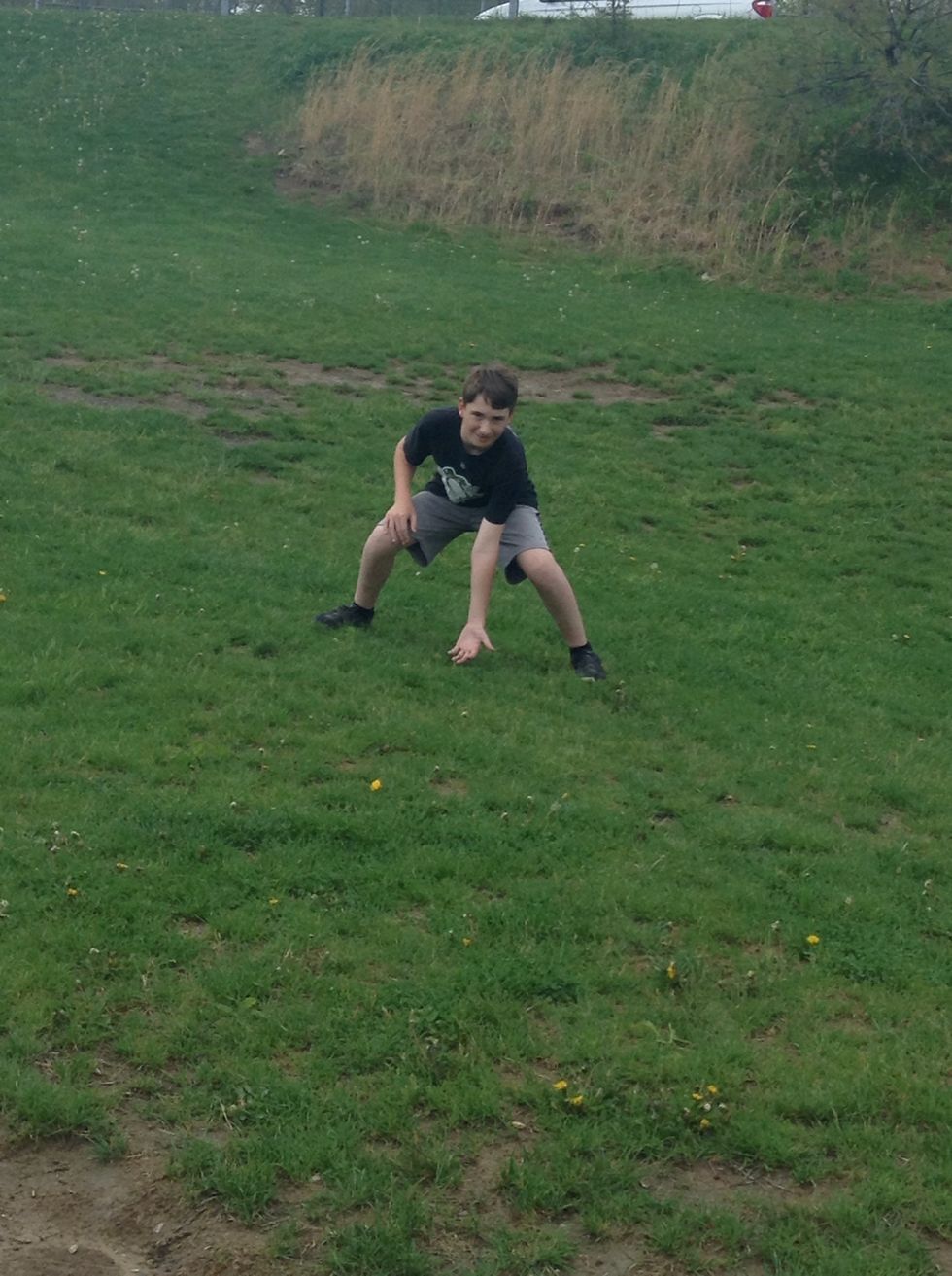 Put your glove/hand on the ground