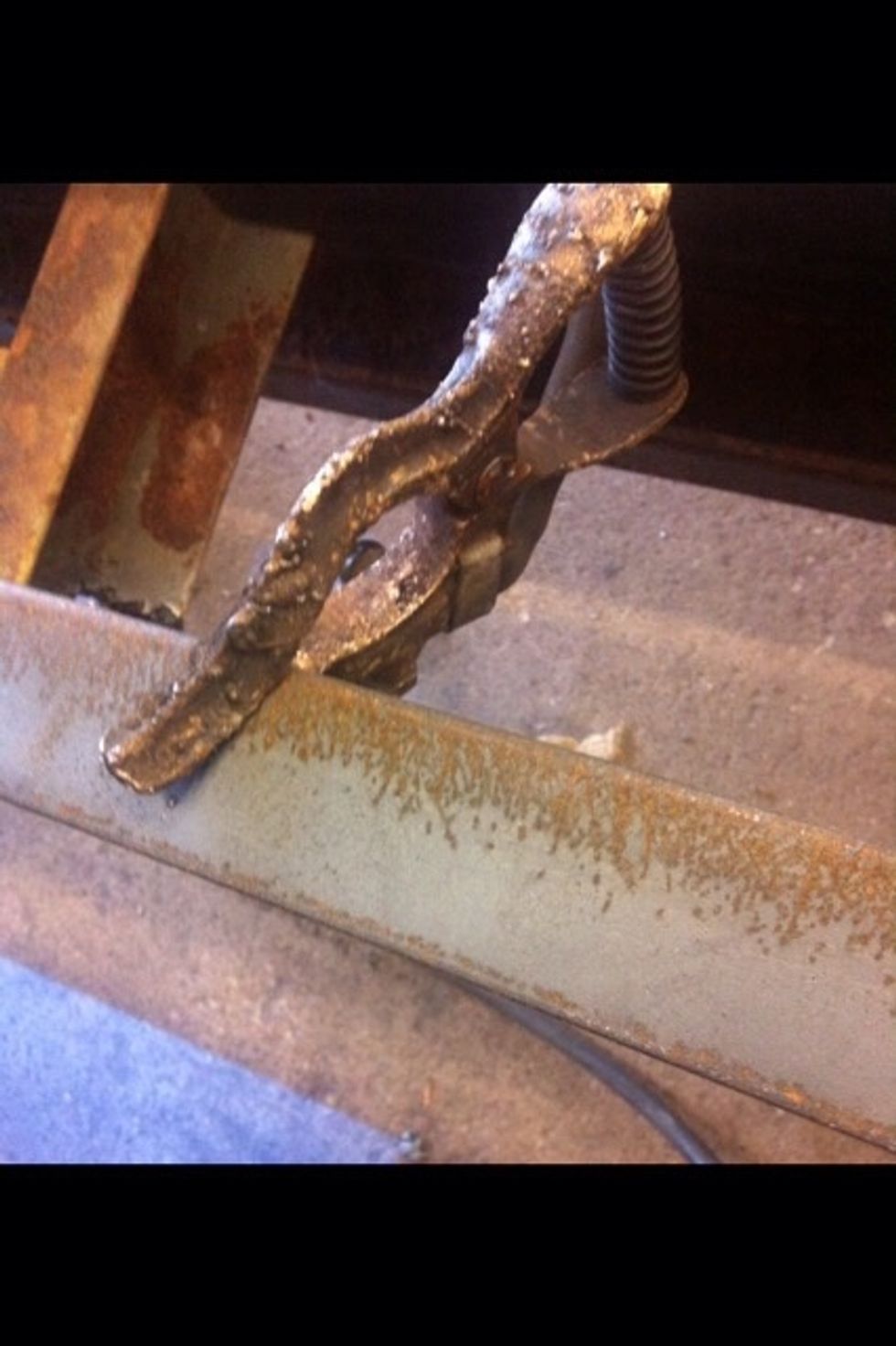 Put your ground on any piece of metal that is touching the piece you want to weld.