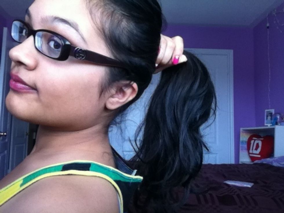 Put your hair in a high ponytail