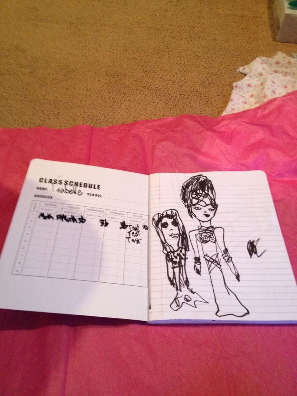 Put your journal on the tissue paper like so.