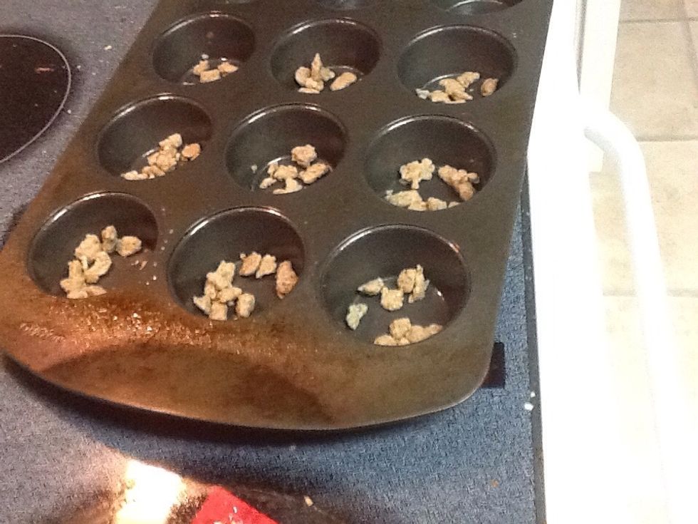 Put your meat or veggies in your muffin pan