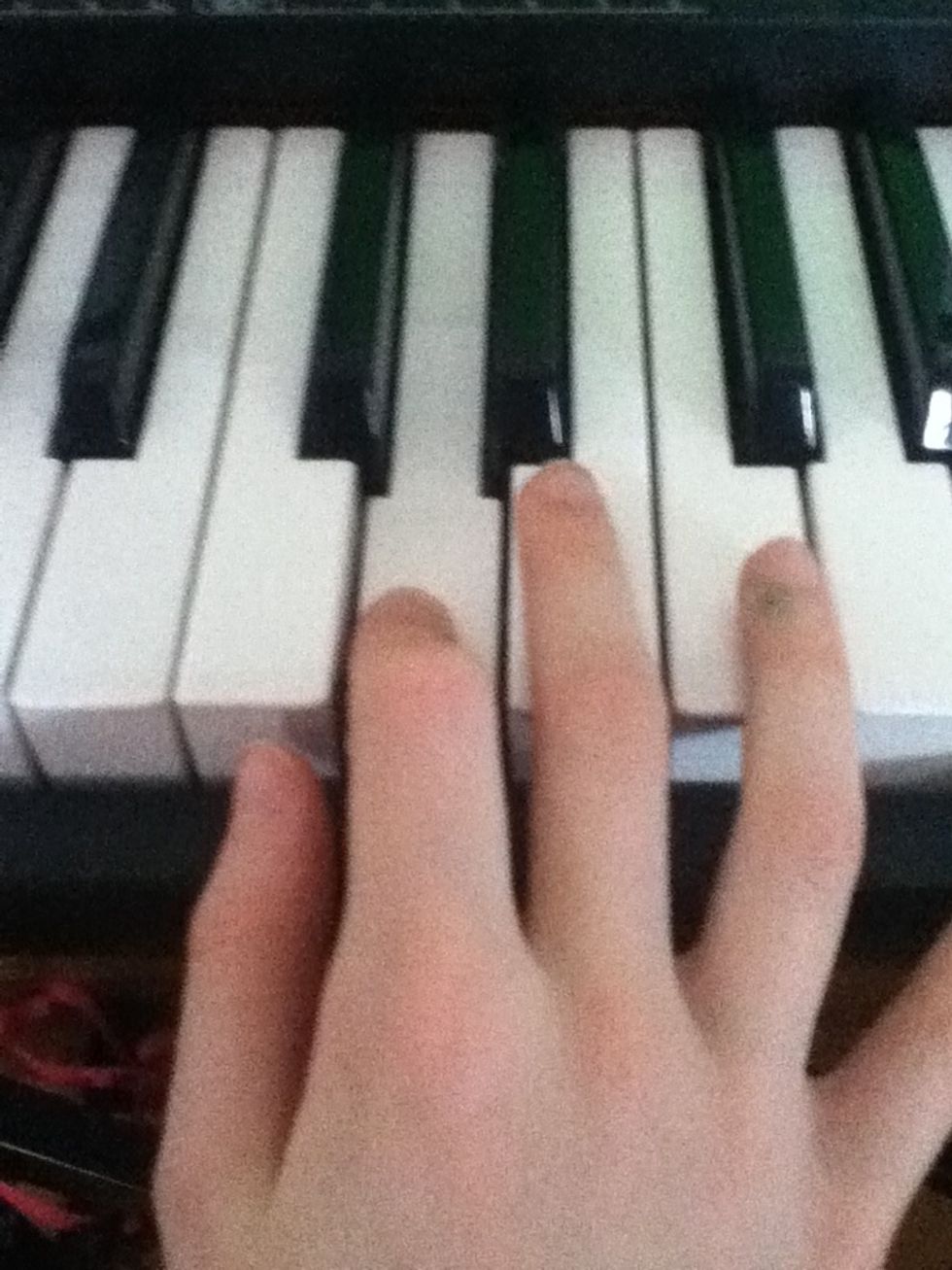 Put your next finger (index finger) on the next key (D)