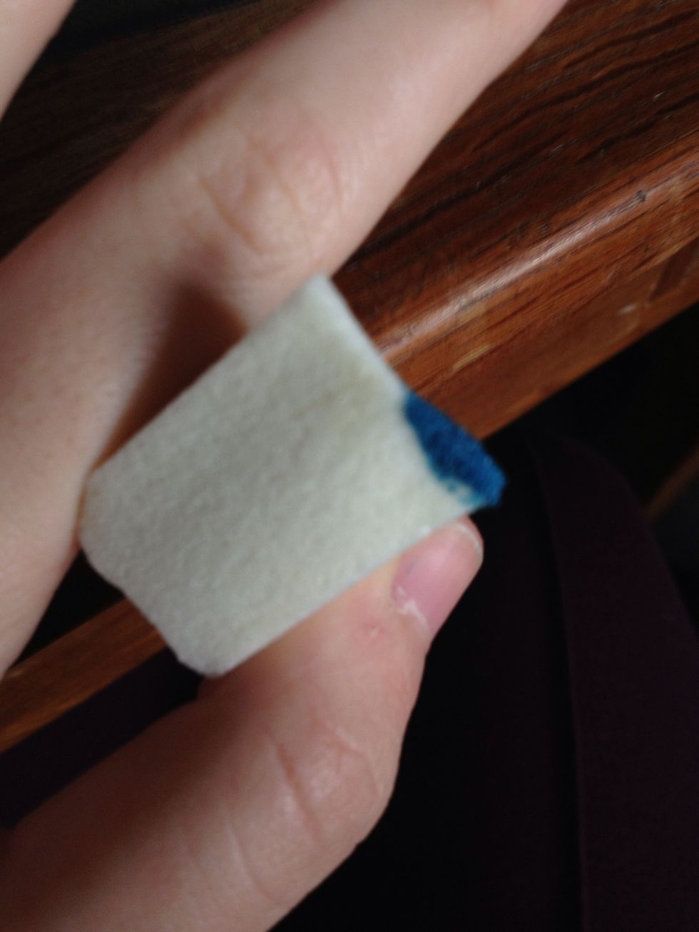 Put your ombr\u00e9 colour on the sponge ( only a bit)