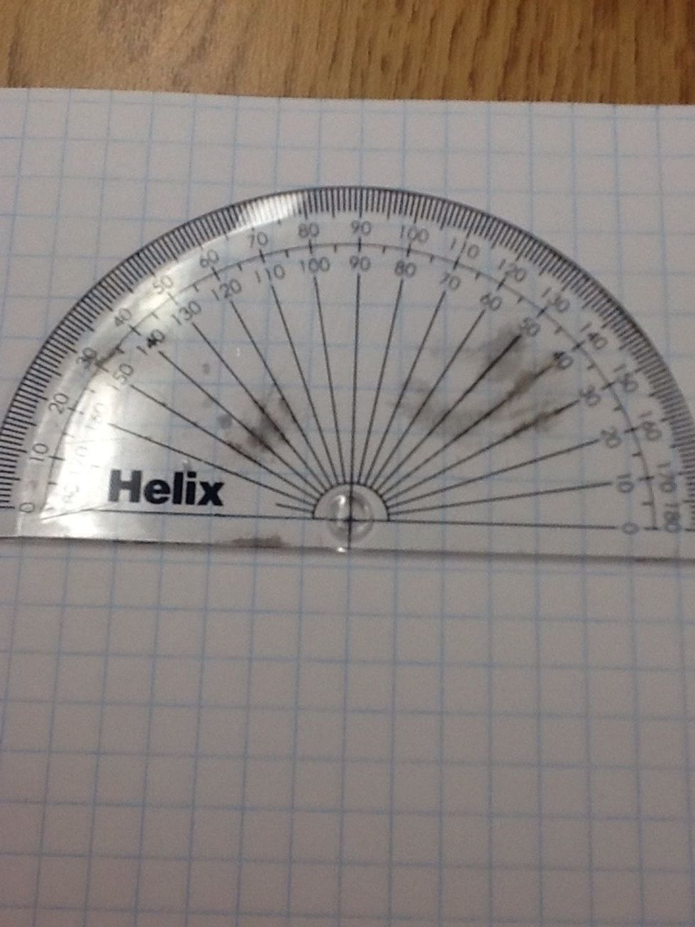 Put your protractor on top of the dot