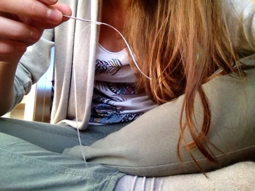 Put your thread in the needle.