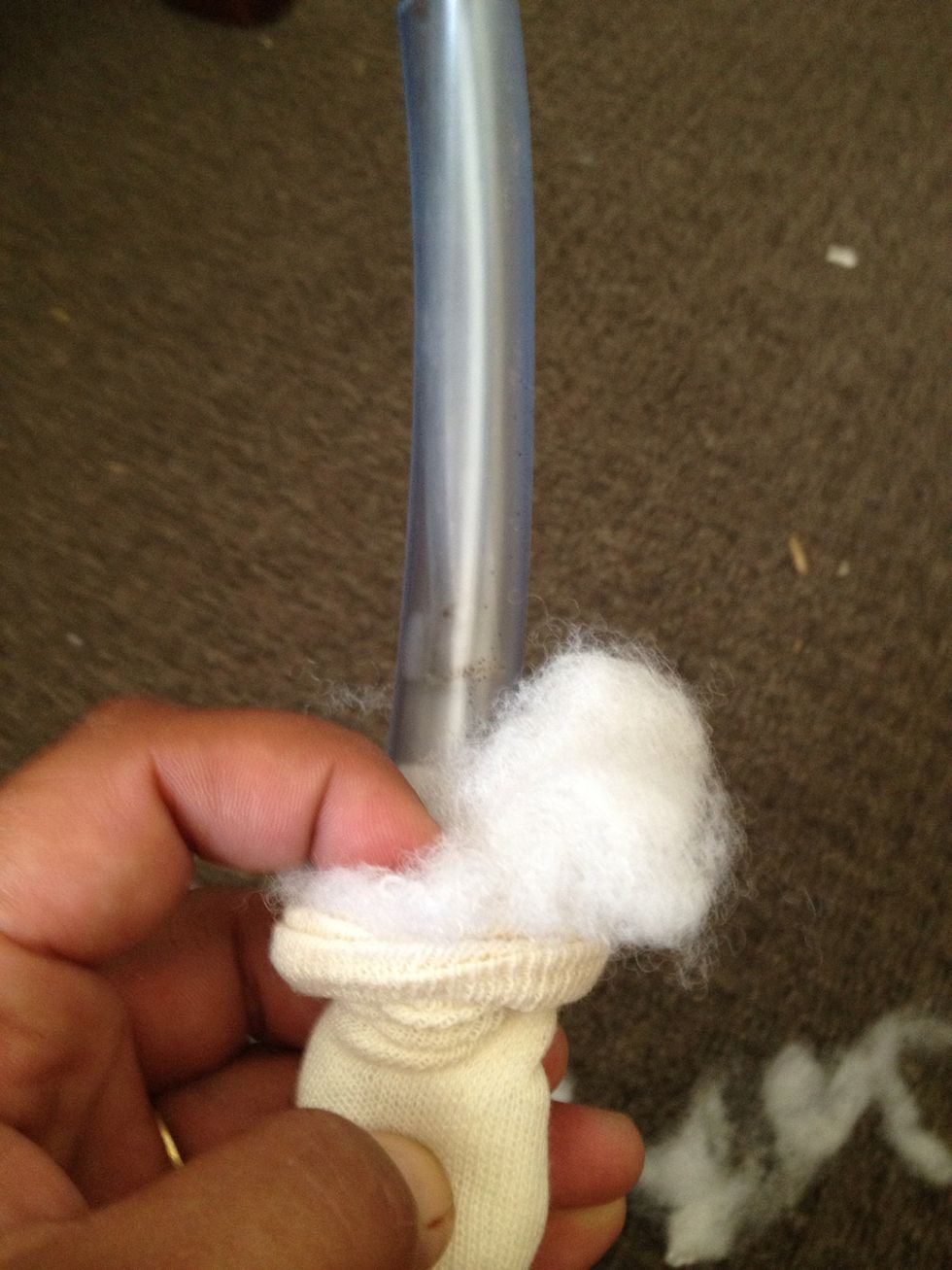 Put your tube in and stuff around it filling well