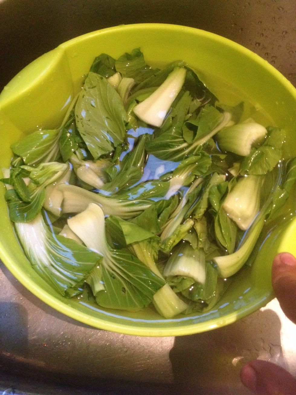 Put your veggies in a big bowl of water.