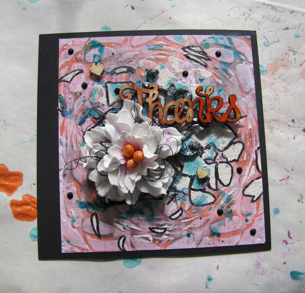 Putt all together on the project. Add some more embellishments if you like.