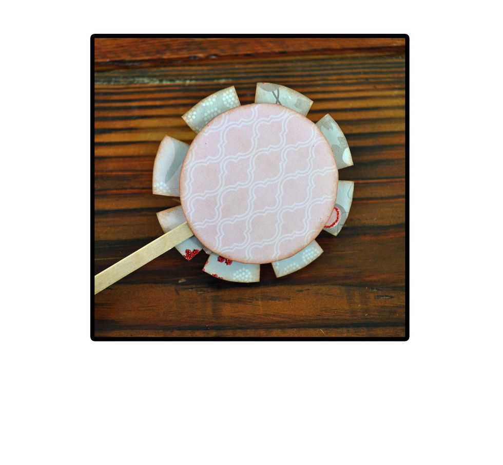 Putting it together this way will hide the stick and give a fun pop to the layers.