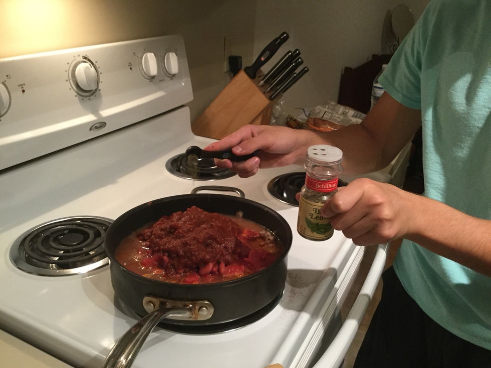 Putting the basil into chili