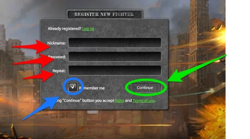 Quan et surti aix\u00f2 posa el que et demana i si vols clica a "remember me". A continuaci\u00f3 clica "continue".