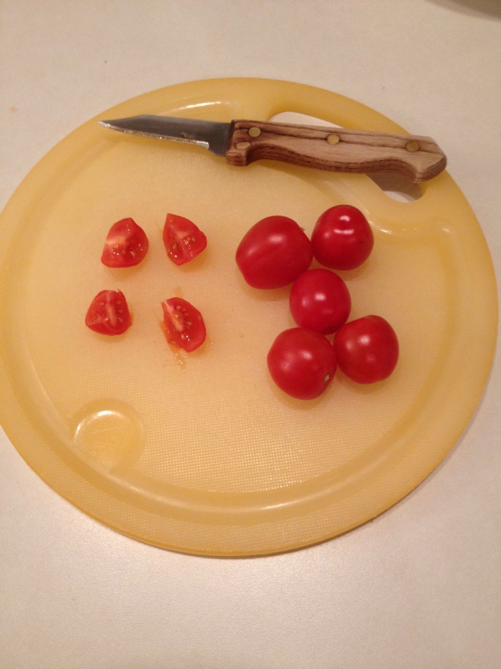 Quarter tomatoes.