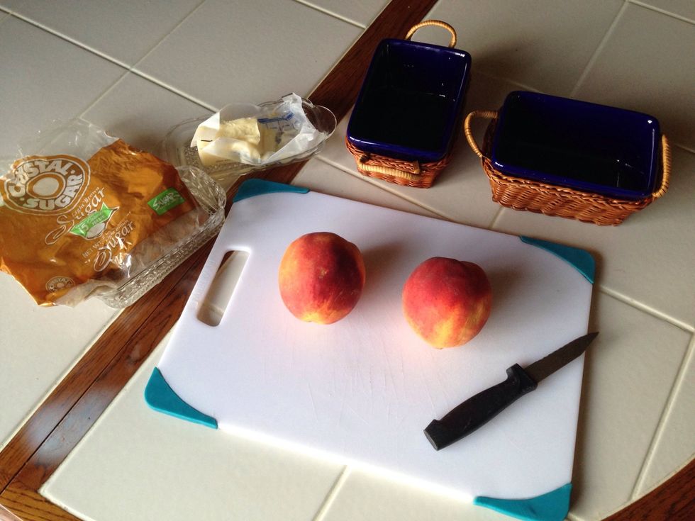 Quick easy snack .. Peaches brown sugar and butter