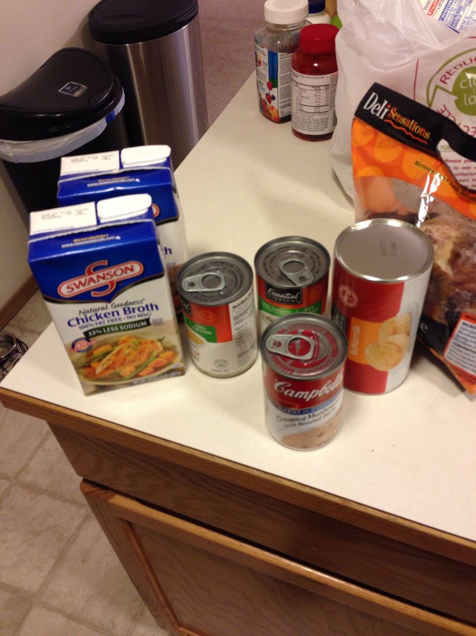 Quick look at more ingredients, I have two quarts chicken stock shown only because one had like a quarter cup left