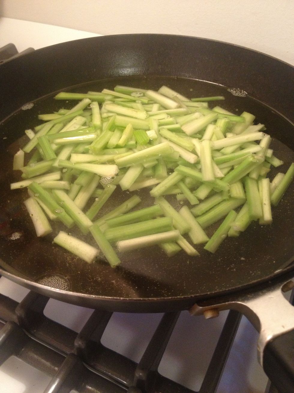 Quickly Blanch the Celery. About 15sec