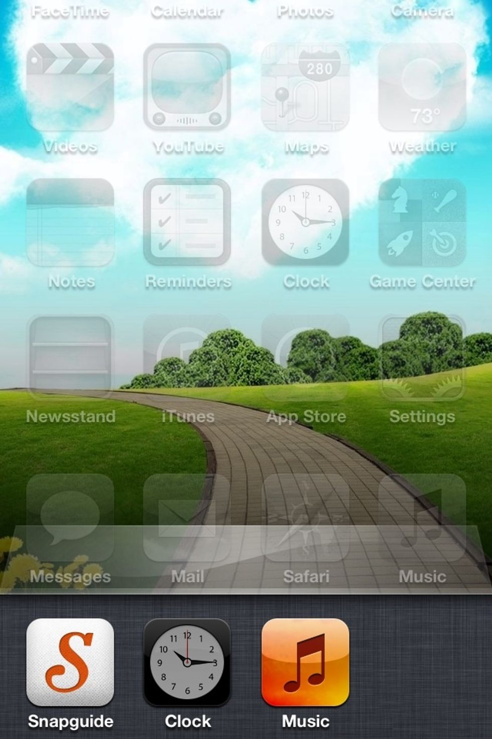 Quickly click your home button twice to display this bar. Hold down an app.