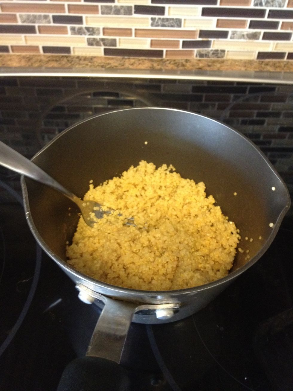 Quinoa cooked and fluffy. They are done when translucent