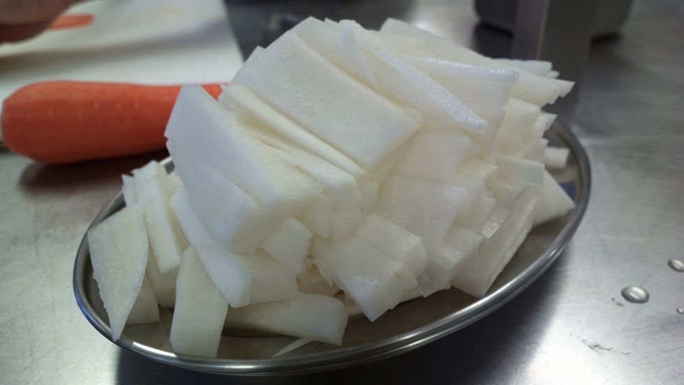 Radish is often used to make wasabi for it's bitey spicy flavour. And you can eat radish raw but don't go on a date on the same night. Let's continue...