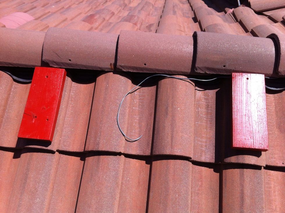 Ran wire over to solar panel location