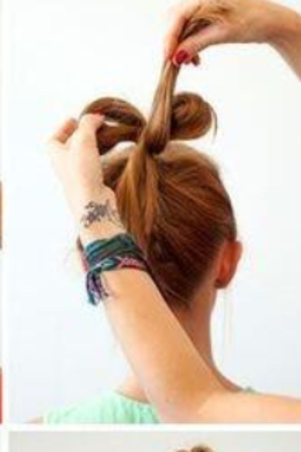 Rap the extra hair around it.