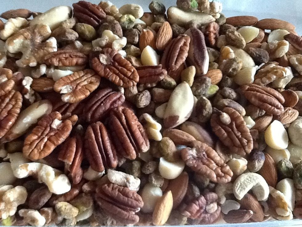 Raw, un salted mixed nuts.