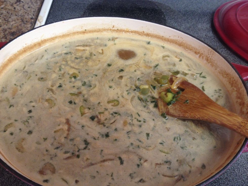 Reached a simmer. Add meatballs.
