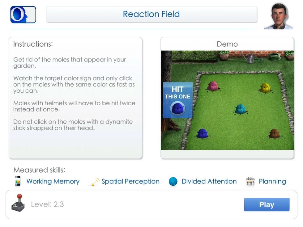 Reaction Field~this games goal is to click on the mole in the garden that is picture to the left of the screen as fast as you can.