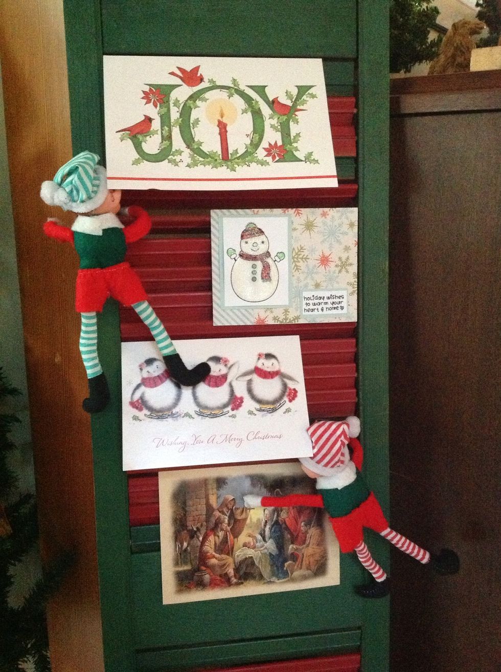 Reading the Christmas cards....