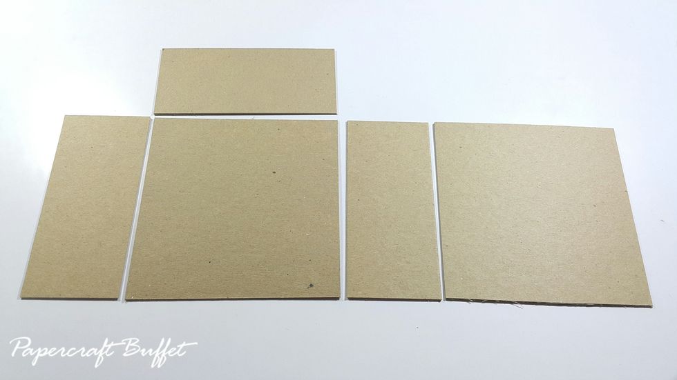 Ready chipboard 2pcs 5-1/4"x5-1/4", 3pcs 5-1/4"x2-3/8" (2 sets)