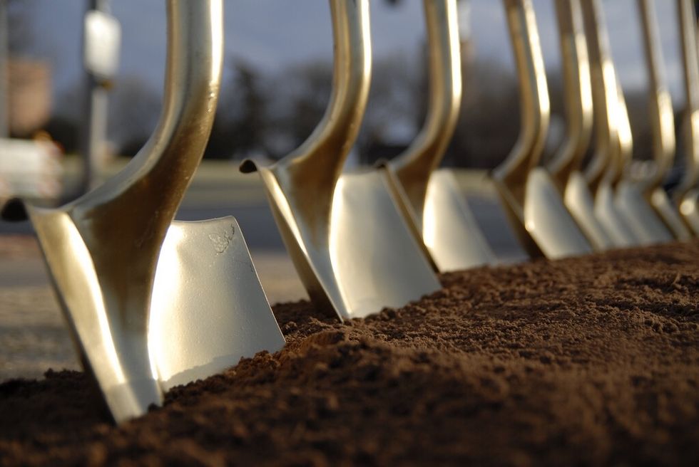 Ready to Break Ground - Make sure that you have a steep hill to pedal up to speed and than start your first jump. Use a wheelbarrow to make huge piles of dirt. Pack it down as you pile it up.
